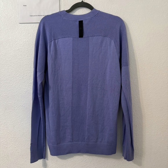 Tiger Woods Nike Golf Crewneck Men M Purple Standard Fit Vented Wool Blend - Picture 3 of 6